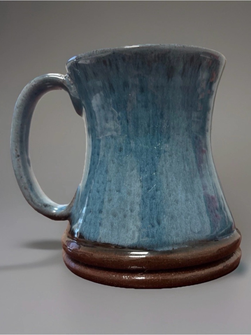 Blue Brown Speckled Glazed Stoneware Pottery Mug Coffee Cup 4”